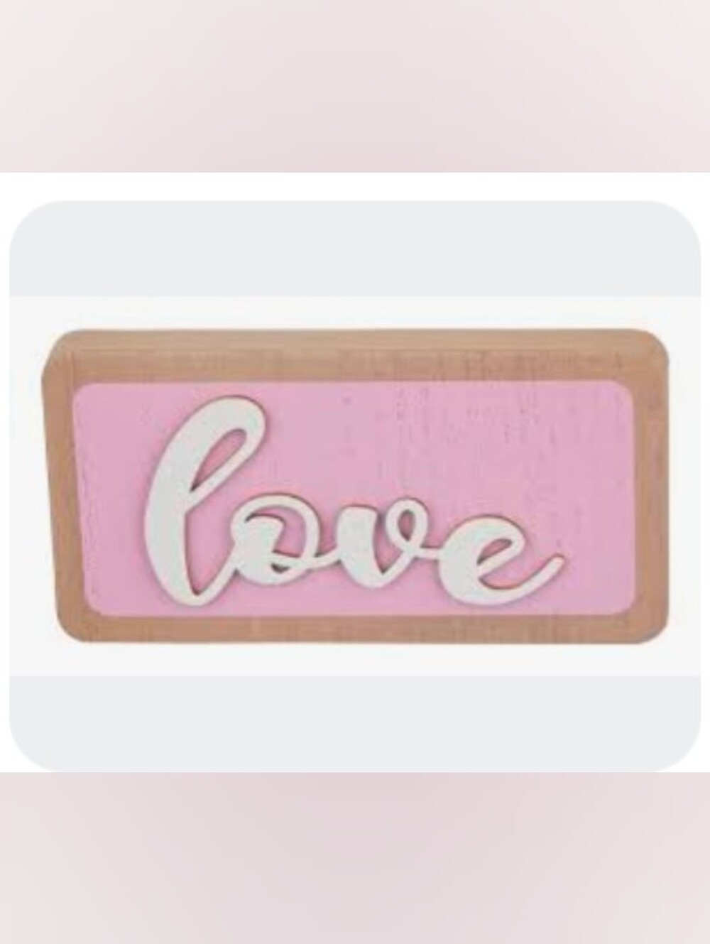 Pink "Love" Wall Sign Home Accent